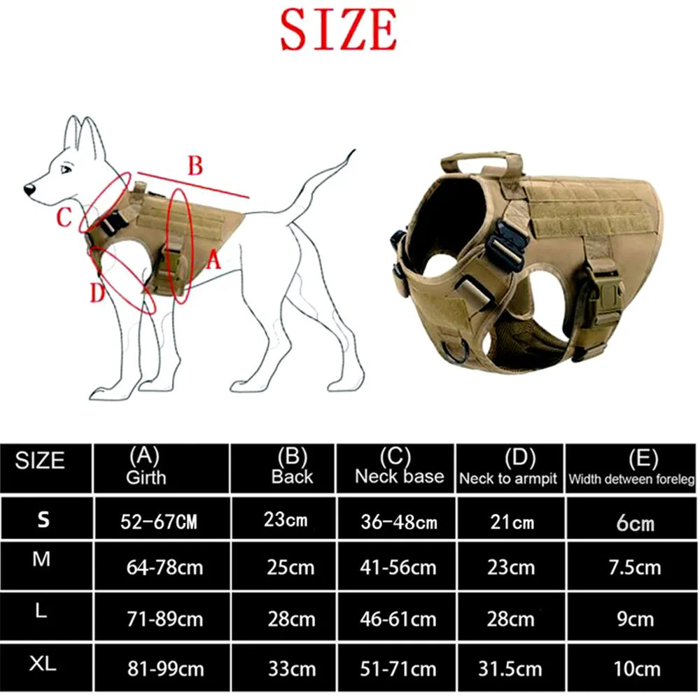 High Quality Tactical Harness and Training Vest For All Dog Breeds