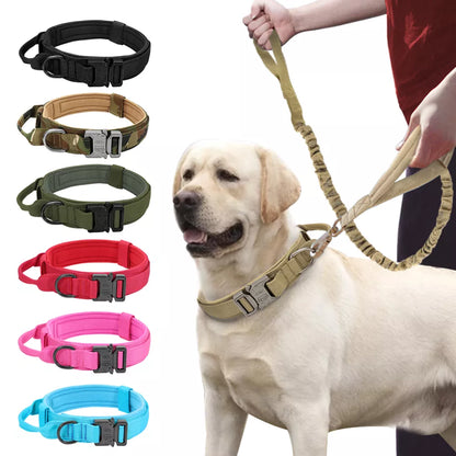 Tactical Dog Collar & Bungee Leash Set