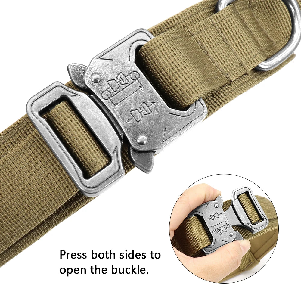 Tactical Dog Collar & Bungee Leash Set